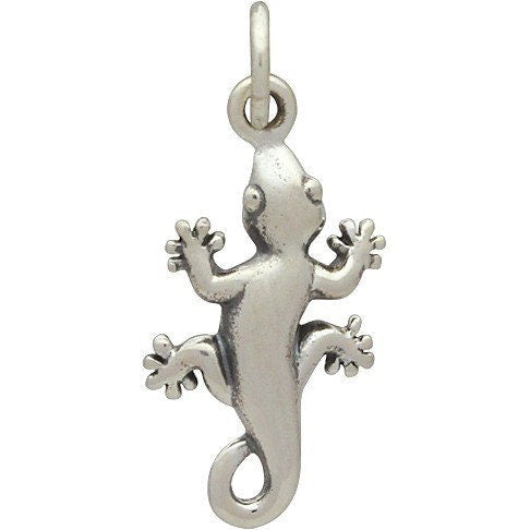 Sterling Silver Gecko Charm Animal Charm 21x9mm