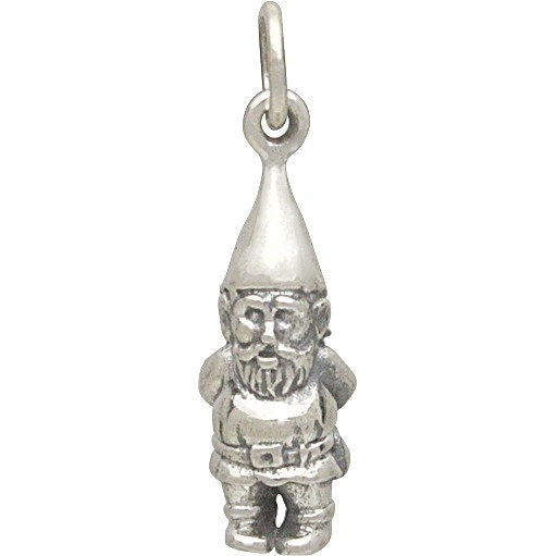 Sterling Silver Garden Gnome Charm 22x7mm