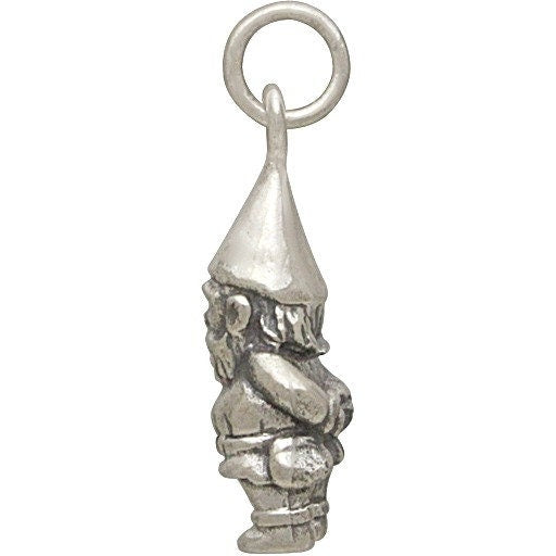 Sterling Silver Garden Gnome Charm 22x7mm