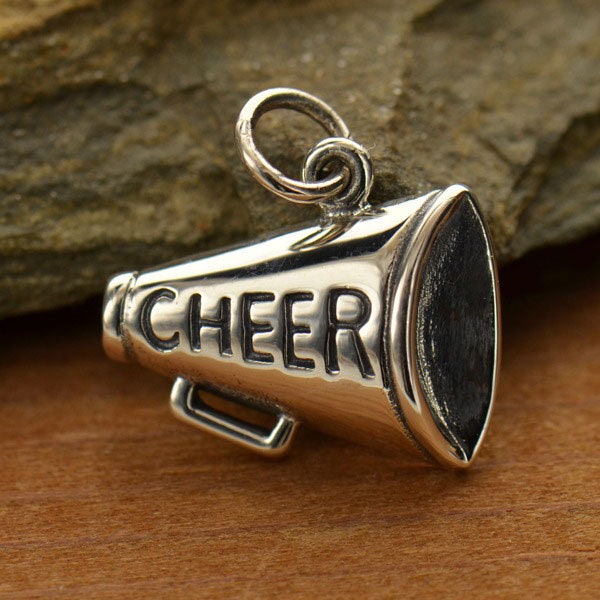 Sterling Silver Cheer Megaphone Charm 15x15mm