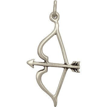 Sterling Silver Bow and Arrow Charm 20x2mm