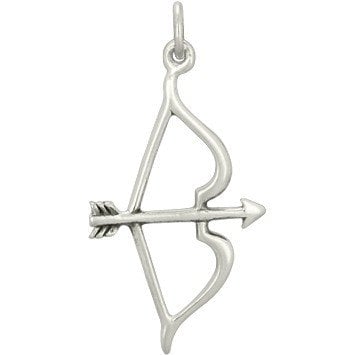 Sterling Silver Bow and Arrow Charm 20x2mm