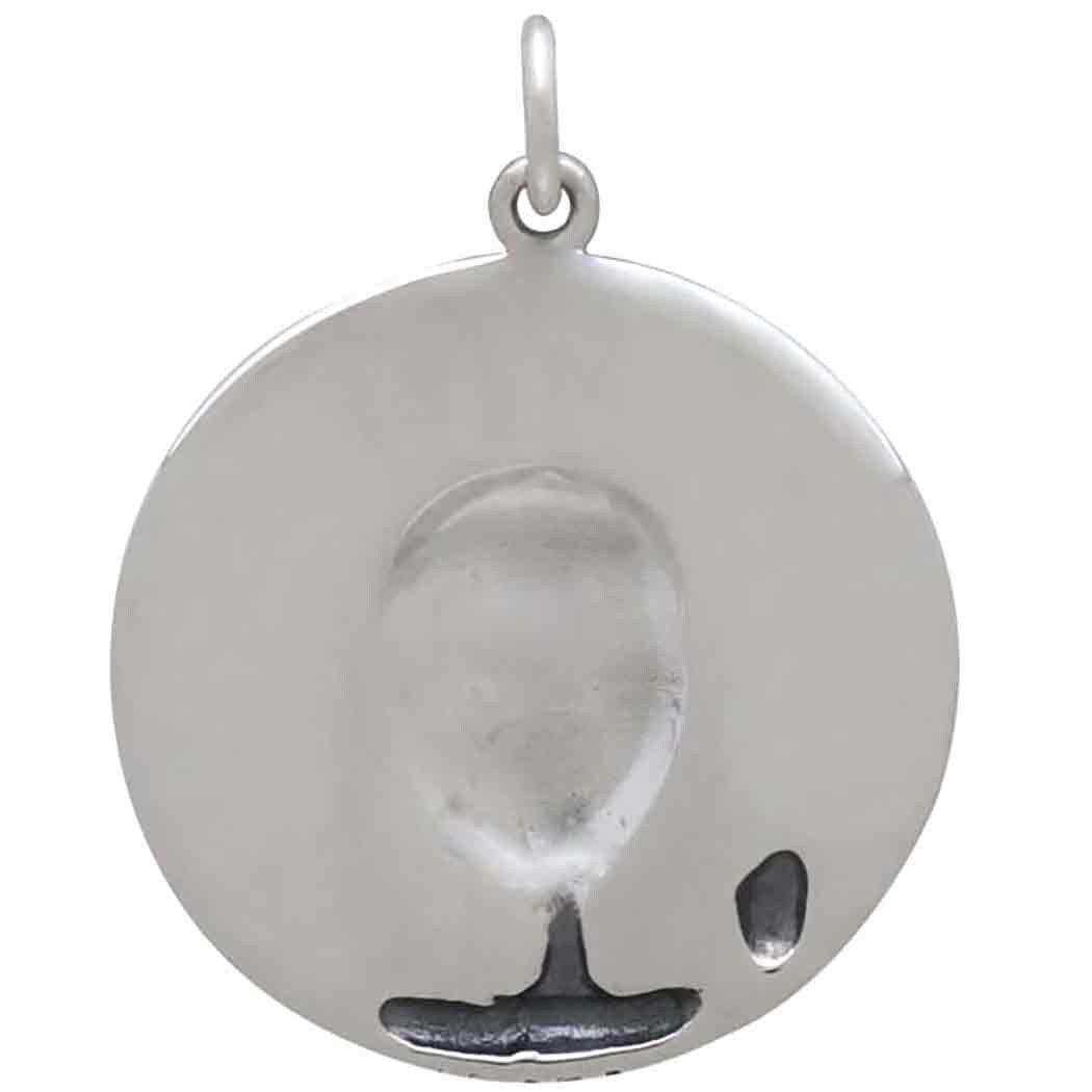 Sterling Silver Believe Alien Pendant 26x21mm