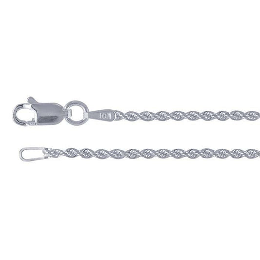 Sterling Silver French Rope Chain Necklace - 16, 18, 20, 24, 30, or 36 inch