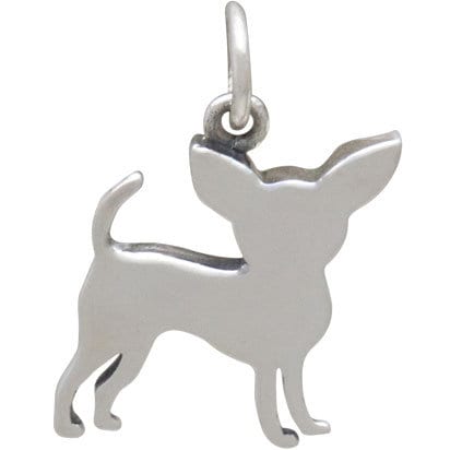 Sterling Silver Chihuahua Dog Charm 18x12mm