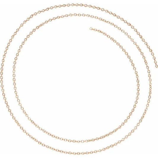 1.5 mm Cable Chain by the Inch, choose in 10k gold, or Sterling Silver, sold per inch