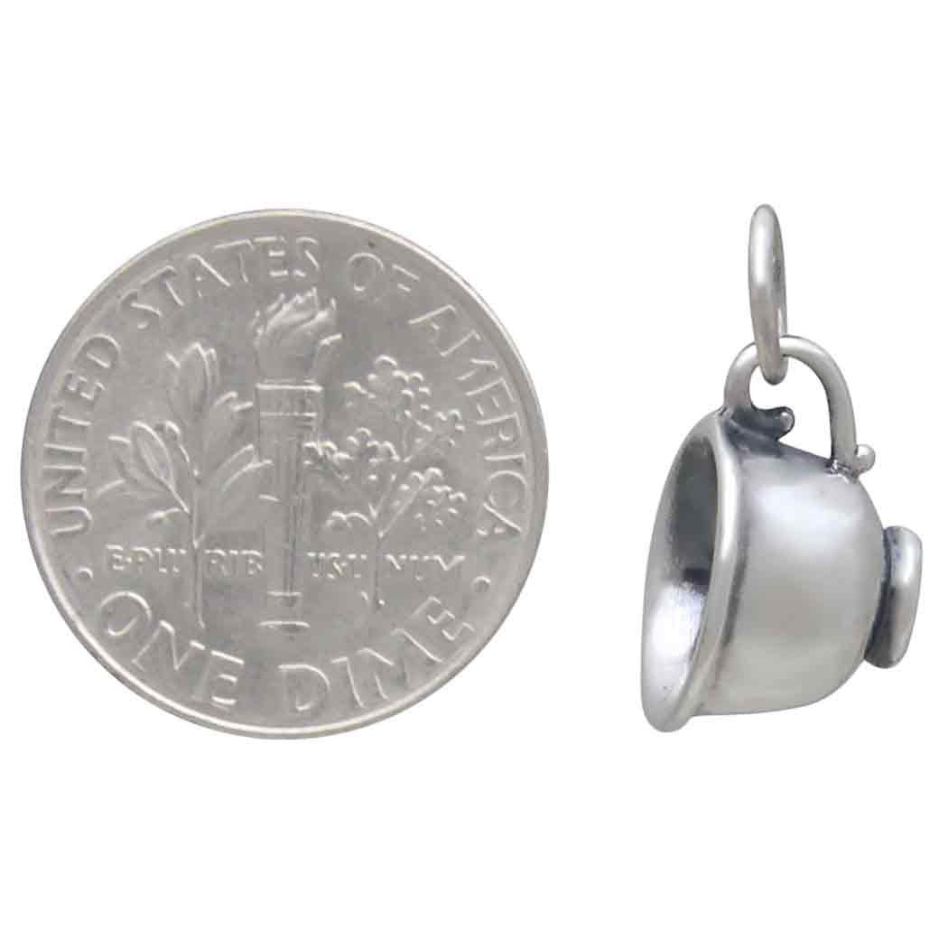 Sterling Silver Teacup Charm 17x11mm