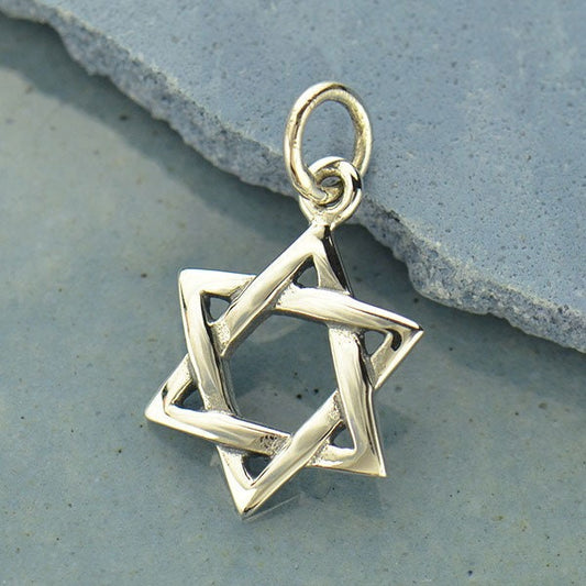 Sterling Silver Star of David Pendant 18x11mm