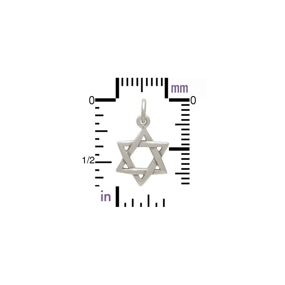 Sterling Silver Star of David Pendant 18x11mm