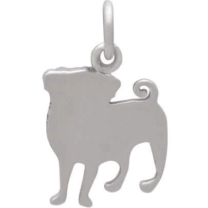 Sterling Silver Pug Dog Charm