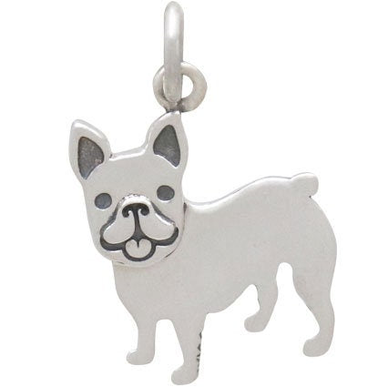 Sterling Silver French Bulldog Dog Charm 19x12mm