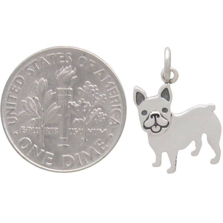 Sterling Silver French Bulldog Dog Charm 19x12mm