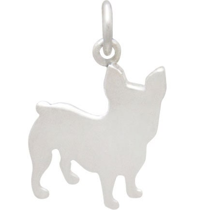 Sterling Silver French Bulldog Dog Charm 19x12mm