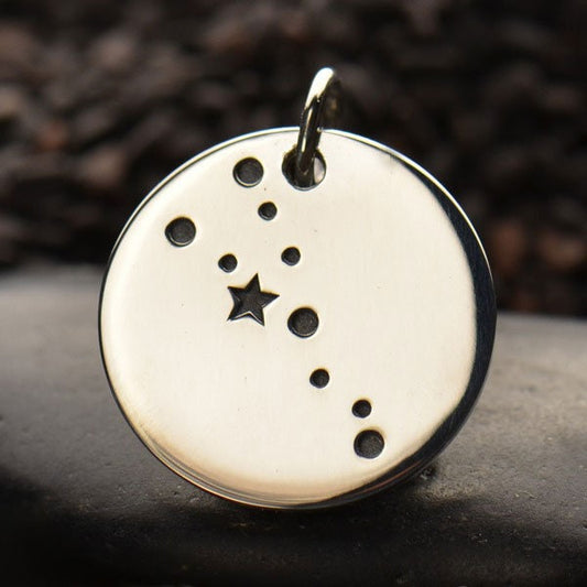 Sterling Silver Zodiac Charms - Constellation Aries 18x15mm