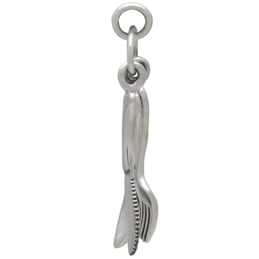 Sterling Silver Knife Spoon and Fork Charm 30x8mm