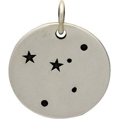 Sterling Silver Zodiac Charms - Constellation Cancer 18x15mm