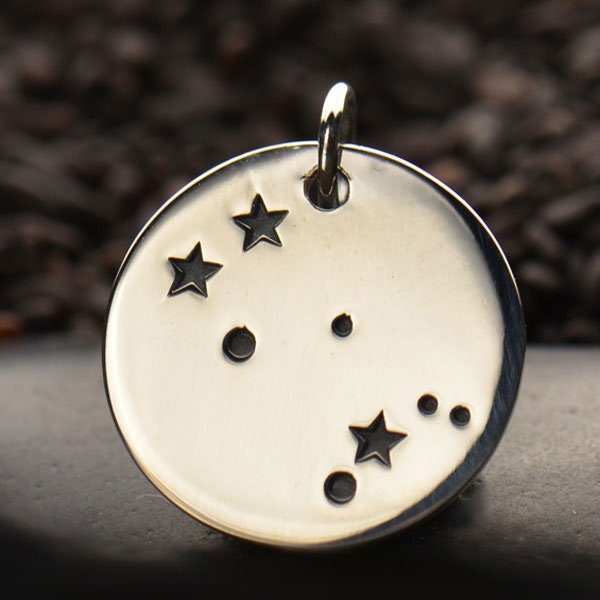 Sterling Silver Zodiac Charms - Constellation Gemini 18x15mm