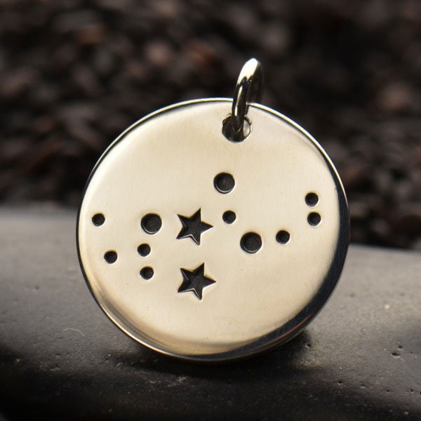 Sterling Silver Zodiac Charms - Constellation Virgo 18x15mm