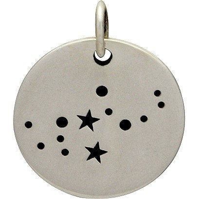 Sterling Silver Zodiac Charms - Constellation Virgo 18x15mm