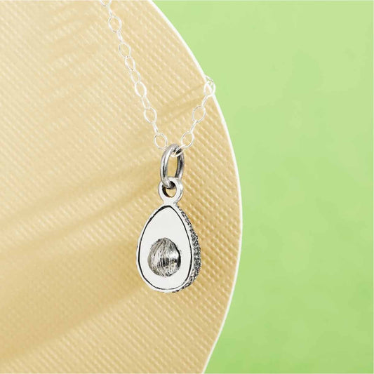 Sterling silver 18 inch avocado charm necklace