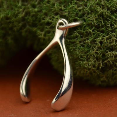 Sterling Silver Wishbone Charm 20x10mm