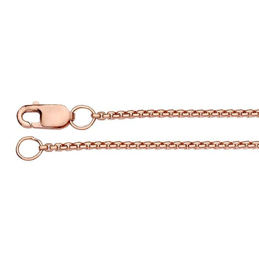 14/20 Rose Gold-Filled 1.2mm Rounded Box Chain in 16 or 18 inch