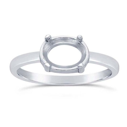 Sterling Silver Oval Ring Mounting, choose your size