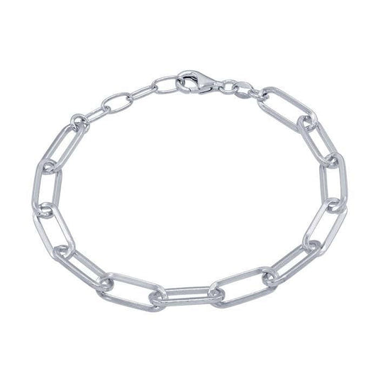 Sterling Silver Paperclip Cable Chain Bracelet