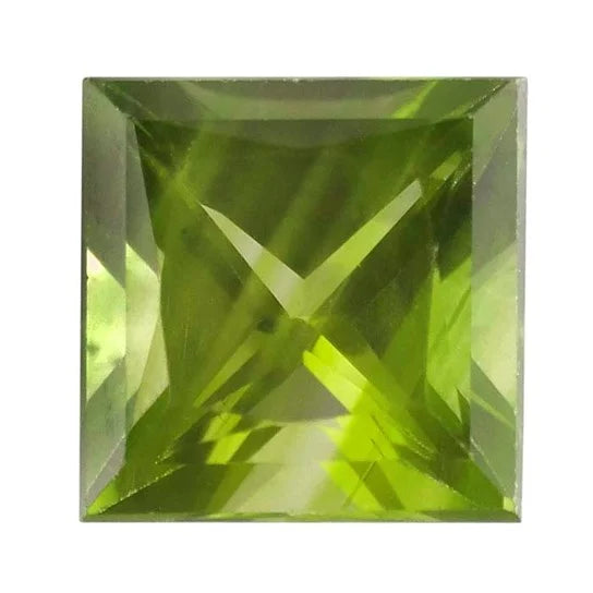 Peridot 5mm Princess Faceted Gemstone, AA-Grade