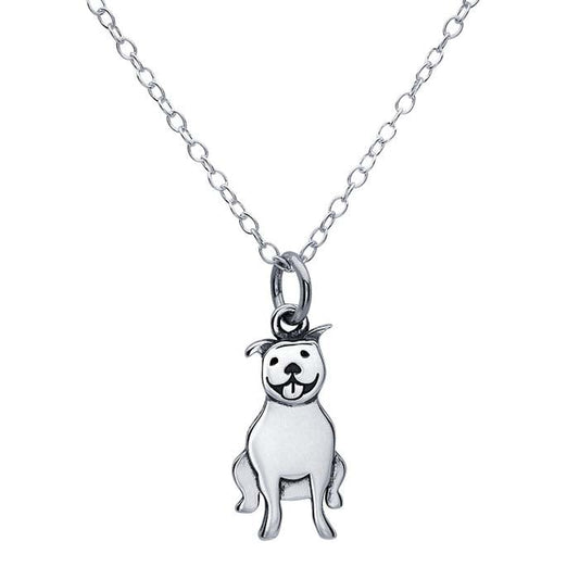 Sterling Silver Pitbull Necklace