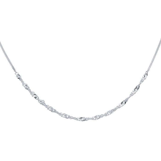 Sterling Silver Curb Chain Necklace with Serpentine