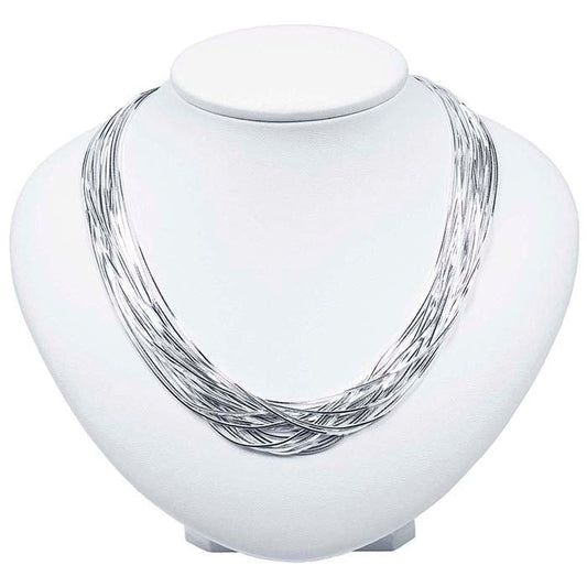 Sterling Silver Multi-Strand Square Snake Chain Necklace