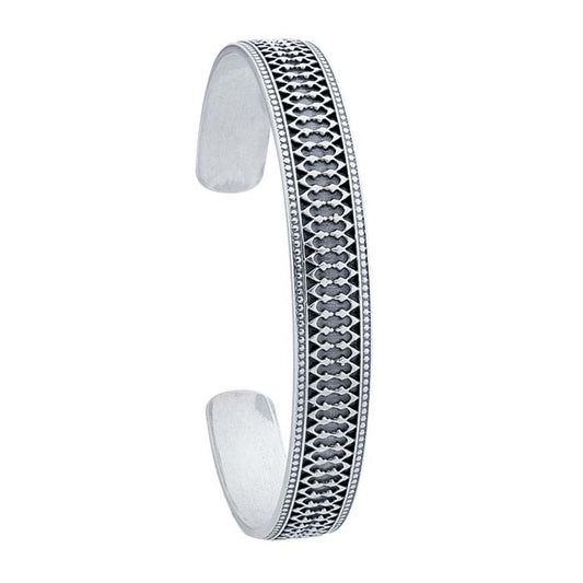 Sterling Silver 20 x 22mm Oval Freeform Cuff Bracelet Mounting