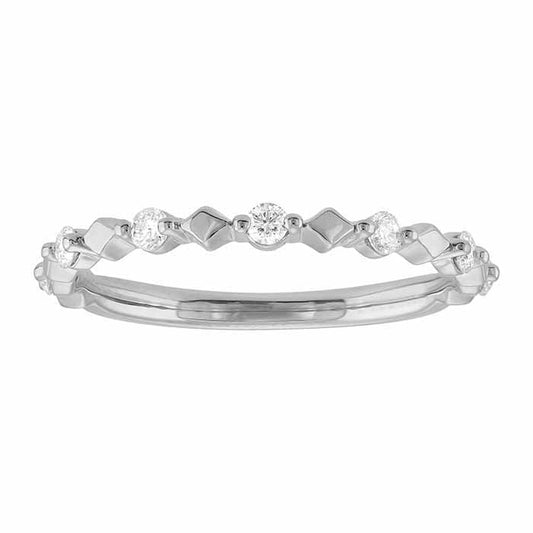 Sterling Silver Diamond-Set Stacking Ring