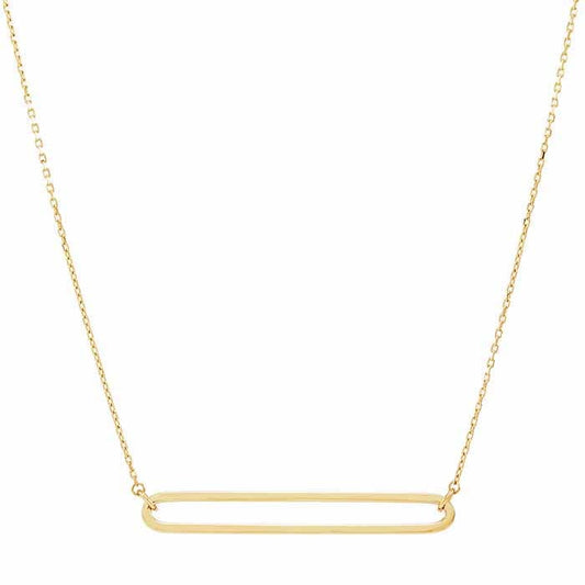 14K Yellow Gold Oblong-Shaped Forzantina Chain Necklace