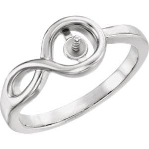 Ring Mounting for 7mm Pearl in Sterling Silver or 14k Gold
