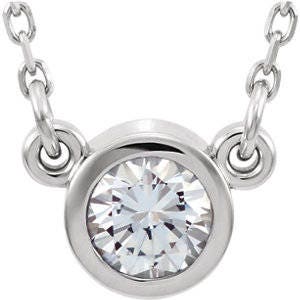 Round Bezel 18" Necklace Mounting, your choice in Sterling Silver, or 14k Gold- rose, yellow or white