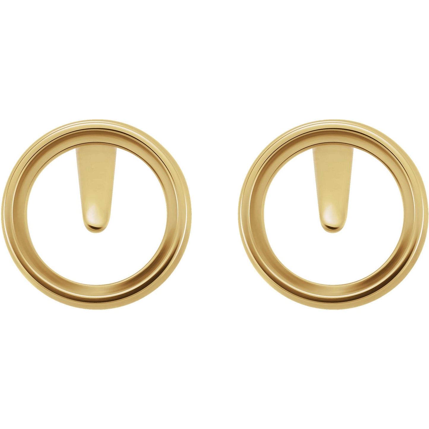 14K Gold Round Bezel Earring Mounting (Pair)