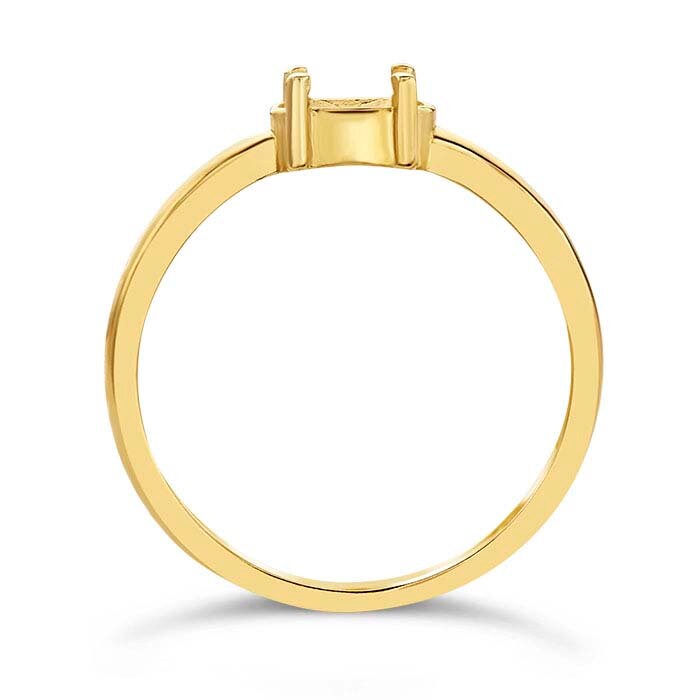 14K Yellow Gold Oval Ring Mountings, pre-notched, choose your size