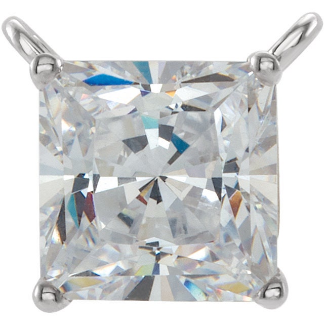 14k Gold Square 4-Prong Necklace Center Mounting