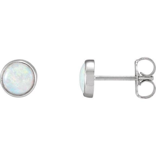 14K Gold Round Bezel Earring Mounting (Pair)