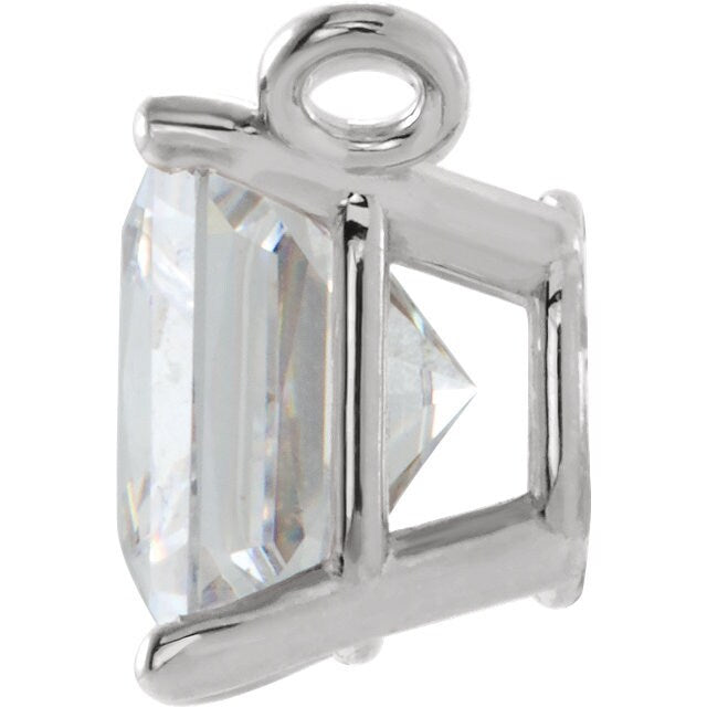 14k Gold Square 4-Prong Necklace Center Mounting
