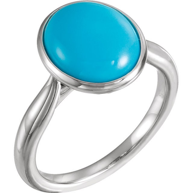 Oval Cabochon Ring Mounting: 14k Gold or Sterling Silver Setting