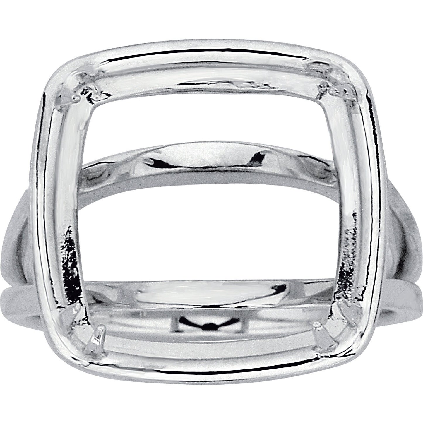 Cushion Ring Mounting: Sterling Silver or Gold, Customizable Setting