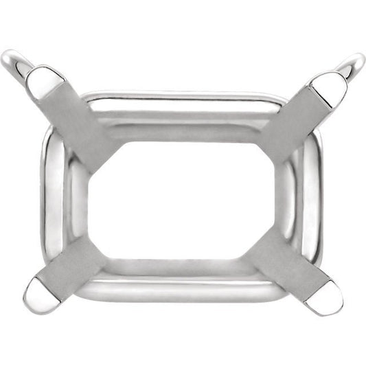 Emerald Cut Basket Necklace Mounting: Sterling Silver, 14k or 10k Gold
