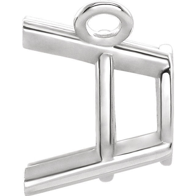 Emerald Cut Basket Necklace Mounting: Sterling Silver, 14k or 10k Gold