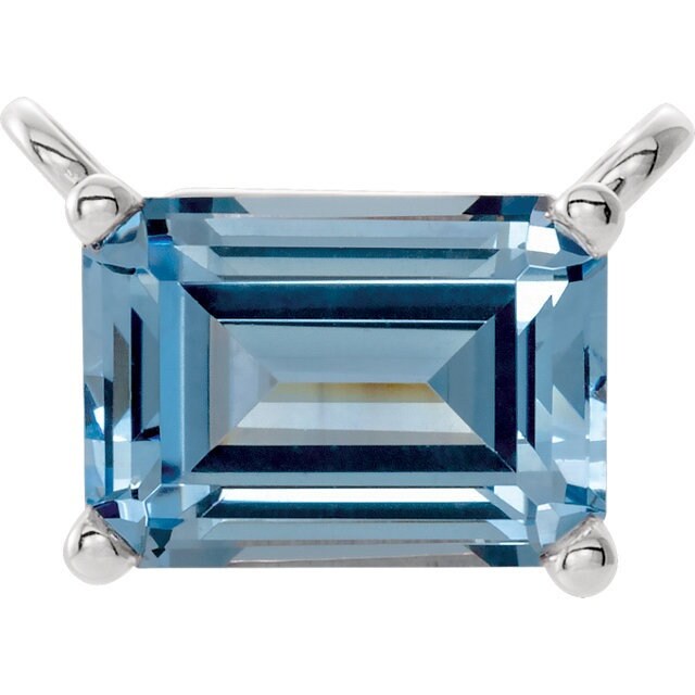 Emerald Cut Basket Necklace Mounting: Sterling Silver, 14k or 10k Gold