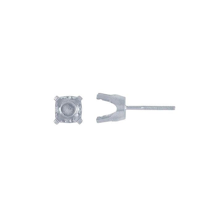 14K Yellow or White Gold Pre-Notched Threaded Round Post Earring Mounting