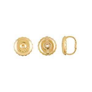 14K White or Yellow Gold  5.4mm Threaded Ear Nuts- pair