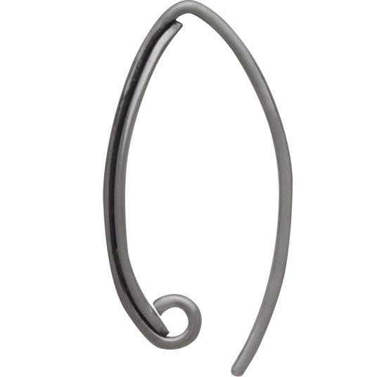 Sterling Silver Earring Hook with Long Almond Shape